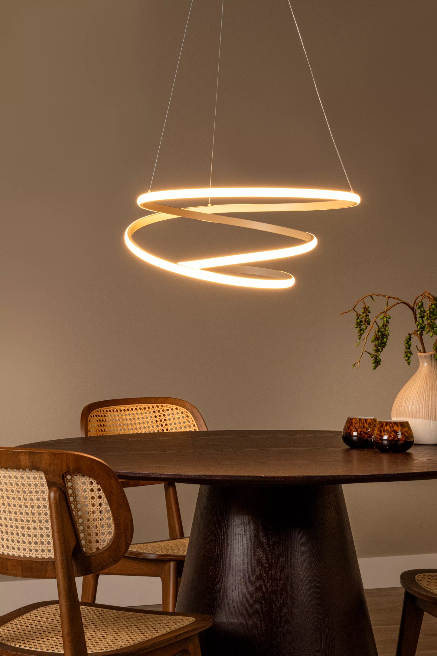 Lucide ESPIRAL - Pendant light - LED Dim. - CCT - 1x40W 2700K/4000K - Taupe | Essential