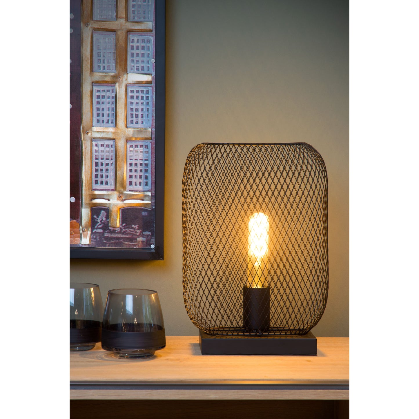 Lucide MESH - Table lamp - 1xE27 - Black