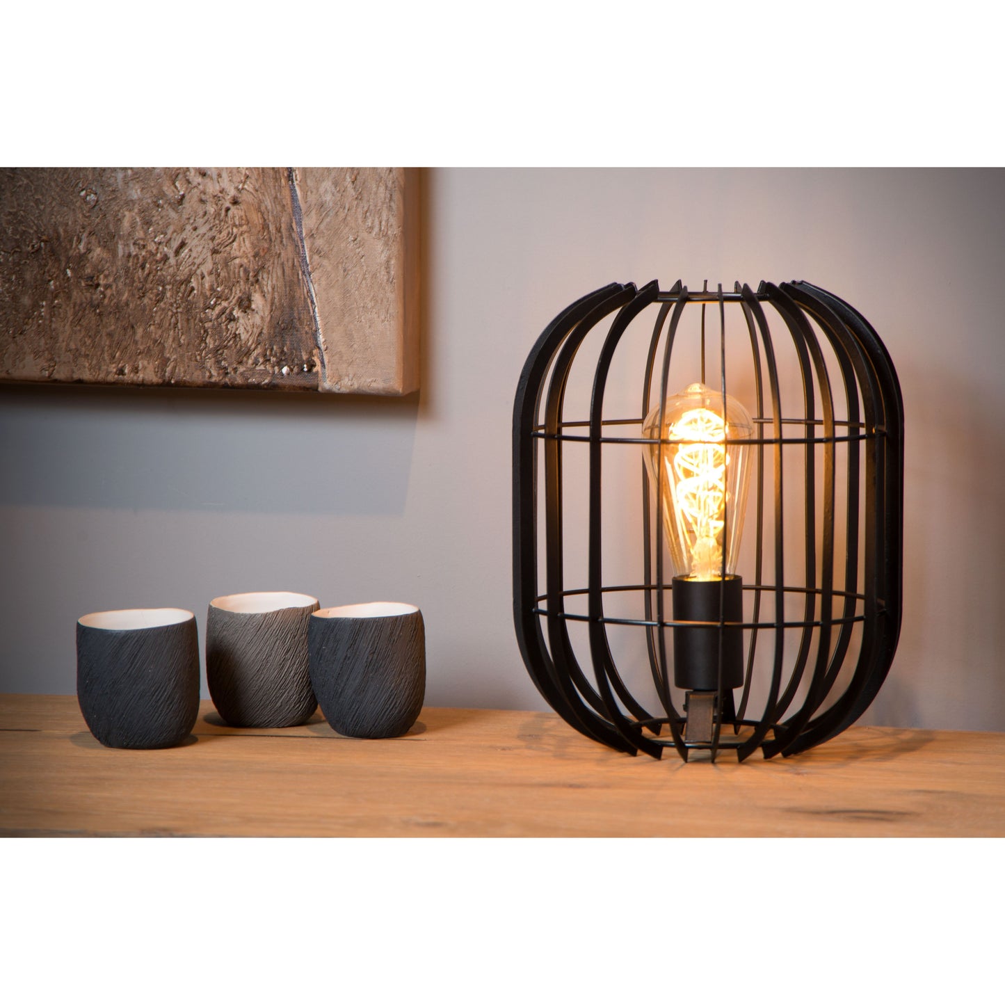 Lucide REDA - Table lamp - Ø 22 cm - 1xE27 - Black