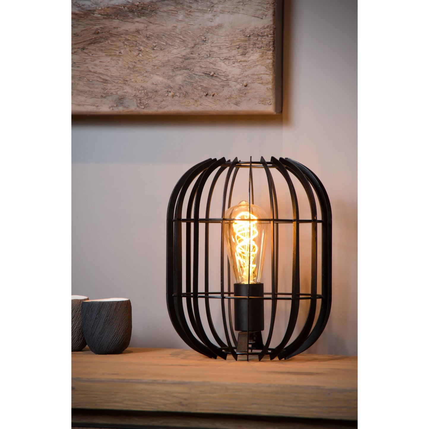 Lucide REDA - Table lamp - Ø 22 cm - 1xE27 - Black