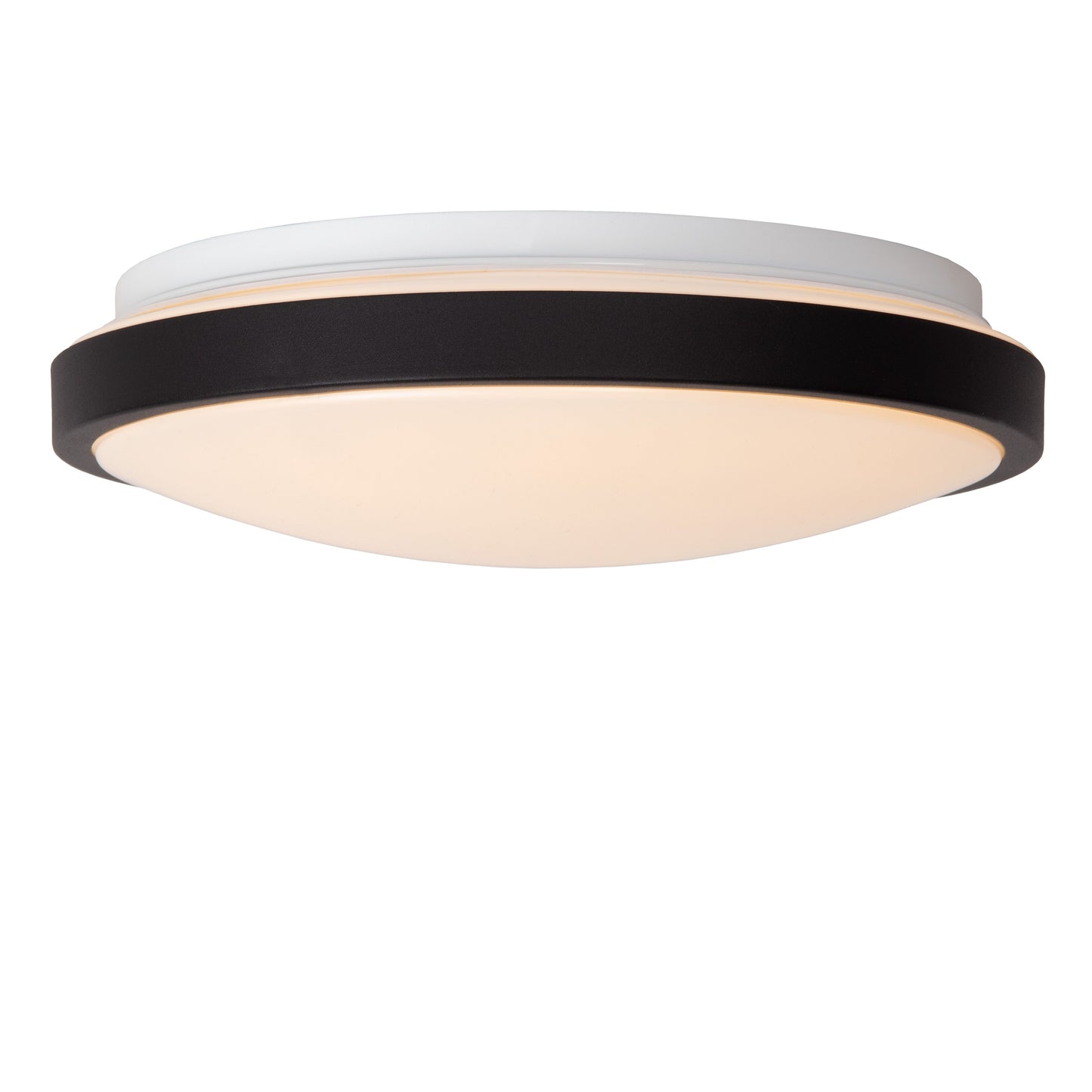 Lucide DASHER - Flush ceiling light Bathroom - Ø 29,3 cm - LED - 1x12W 2700K - IP44 - Motion & Day/Night Sensor - Black