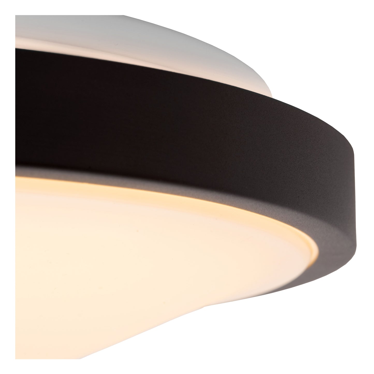 Lucide DASHER - Flush ceiling light Bathroom - Ø 29,3 cm - LED - 1x12W 2700K - IP44 - Motion & Day/Night Sensor - Black