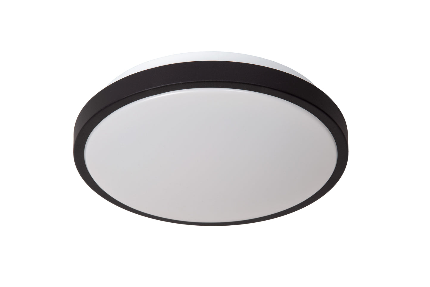 Lucide DASHER - Flush ceiling light Bathroom - Ø 29,3 cm - LED - 1x12W 2700K - IP44 - Motion & Day/Night Sensor - Black