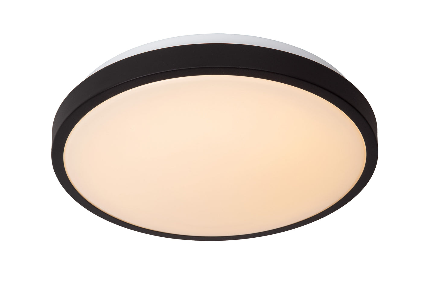 Lucide DASHER - Flush ceiling light Bathroom - Ø 34,8 cm - LED - 1x18W 2700K - IP44 - Motion & Day/Night Sensor - Black