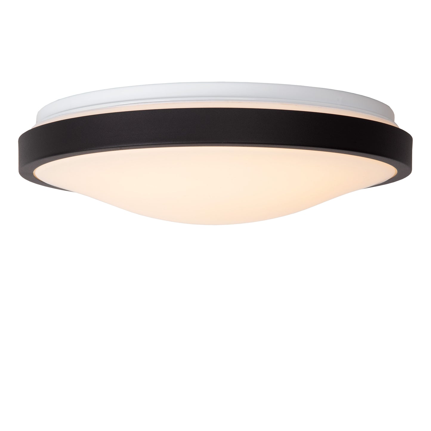 Lucide DASHER - Flush ceiling light Bathroom - Ø 34,8 cm - LED - 1x18W 2700K - IP44 - Motion & Day/Night Sensor - Black