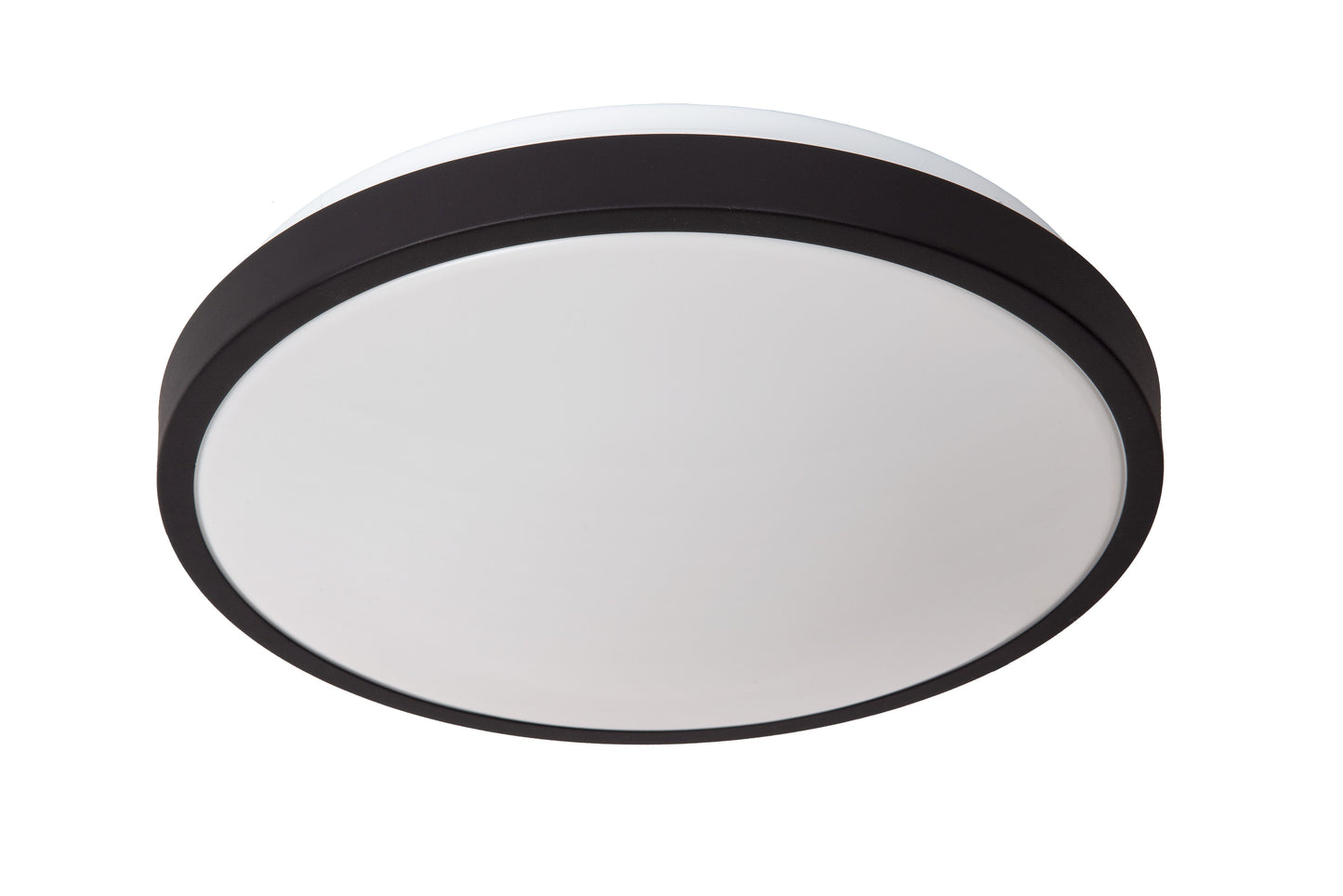 Lucide DASHER - Flush ceiling light Bathroom - Ø 34,8 cm - LED - 1x18W 2700K - IP44 - Motion & Day/Night Sensor - Black