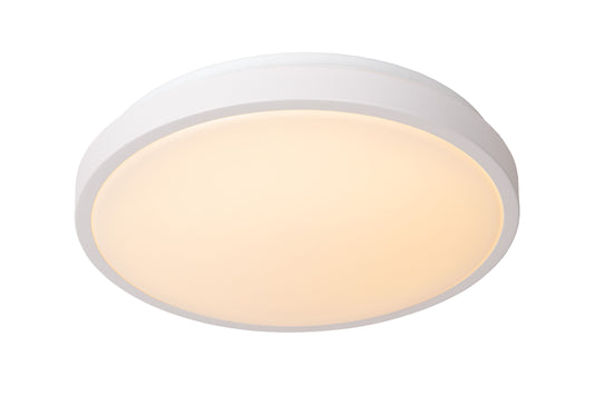 Lucide DASHER - Flush ceiling light Bathroom - Ø 34,8 cm - LED - 1x18W 2700K - IP44 - Motion & Day/Night Sensor - White