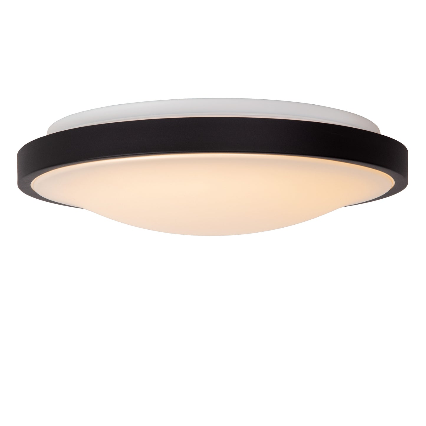 Lucide DASHER - Flush ceiling light Bathroom - Ø 41 cm - LED - 1x24W 2700K - IP44 - Motion & Day/Night Sensor - Black