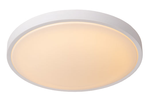 Lucide DASHER - Flush ceiling light Bathroom - Ø 41 cm - LED - 1x24W 2700K - IP44 - Motion & Day/Night Sensor - White