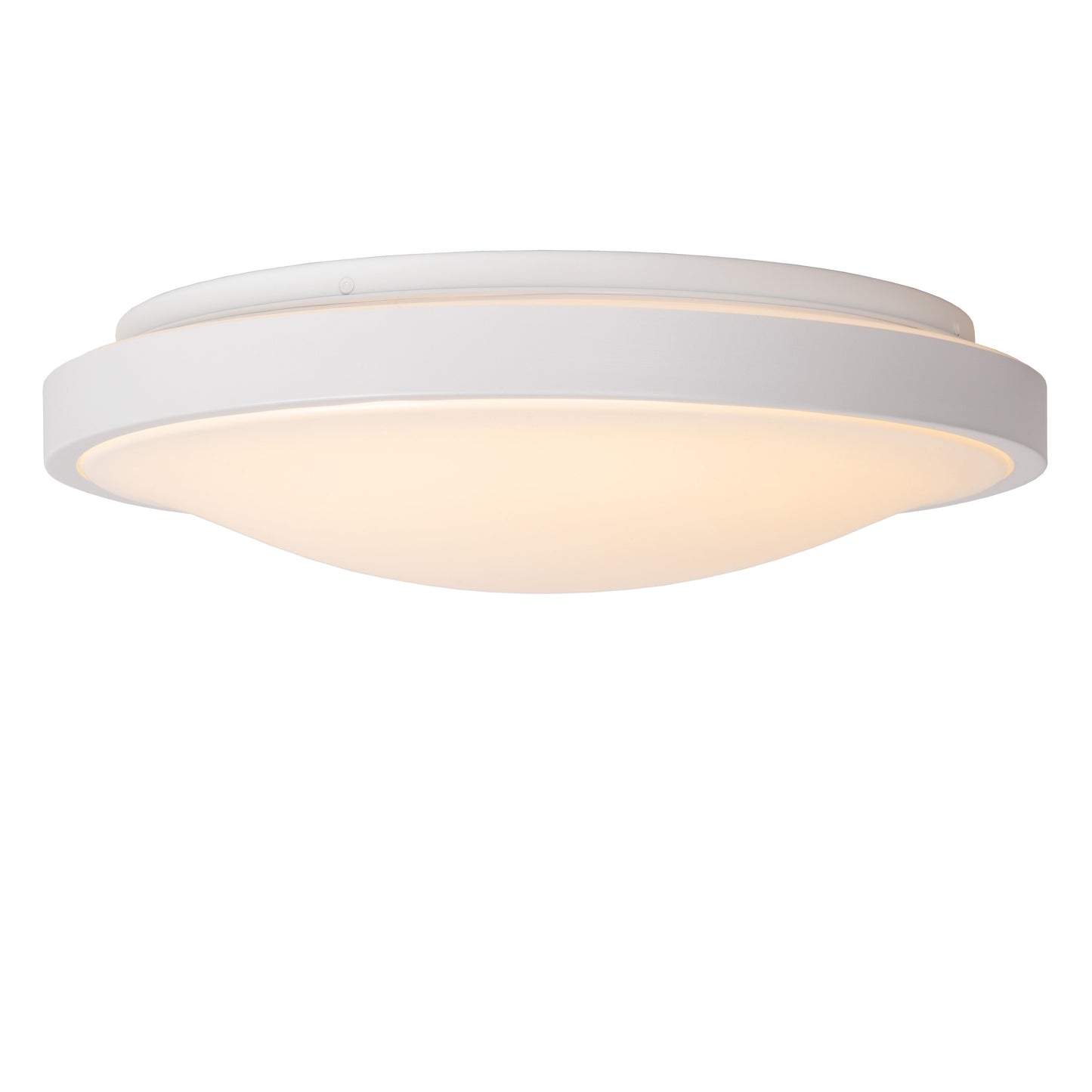 Lucide DASHER - Flush ceiling light Bathroom - Ø 41 cm - LED - 1x24W 2700K - IP44 - Motion & Day/Night Sensor - White