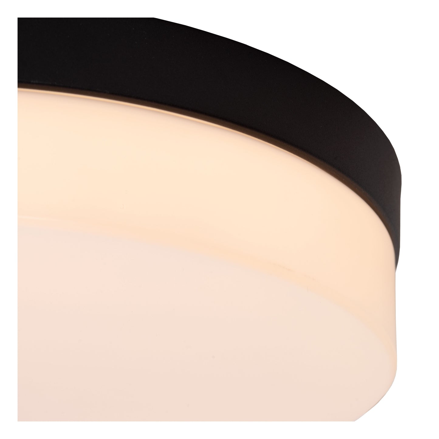 Lucide BISKIT - Flush ceiling light Bathroom - Ø 23 cm - LED - 1x12W 2700K - IP44 - Motion & Day/Night Sensor - Black