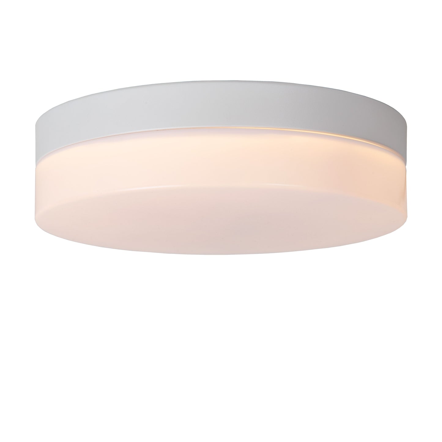 Lucide BISKIT - Flush ceiling light Bathroom - Ø 23 cm - LED - 1x12W 2700K - IP44 - Motion & Day/Night Sensor - White