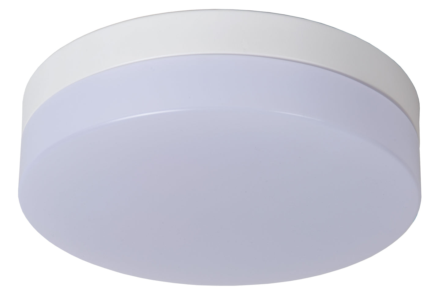 Lucide BISKIT - Flush ceiling light Bathroom - Ø 23 cm - LED - 1x12W 2700K - IP44 - Motion & Day/Night Sensor - White