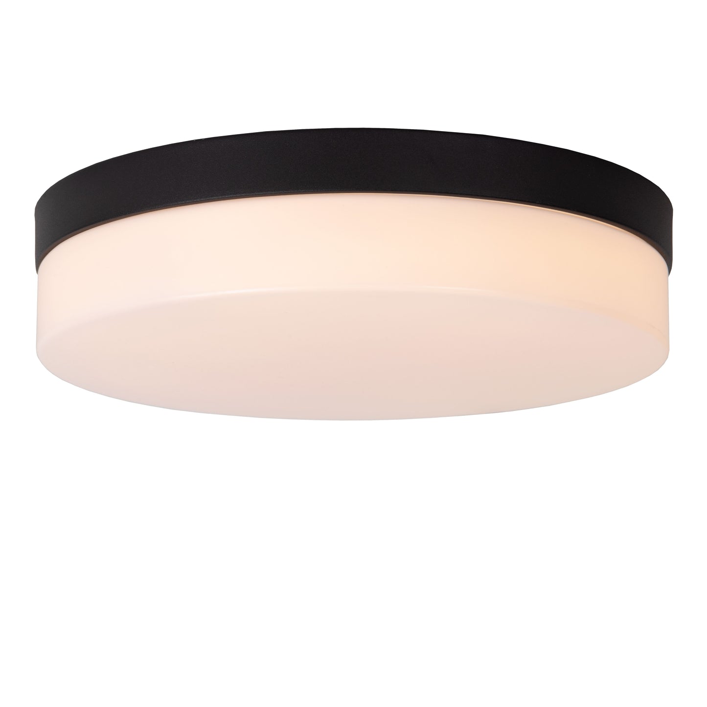 Lucide BISKIT - Flush ceiling light Bathroom - Ø 28 cm - LED - 1x18W 2700K - IP44 - Motion & Day/Night Sensor - Black