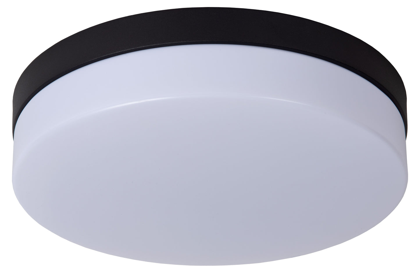 Lucide BISKIT - Flush ceiling light Bathroom - Ø 28 cm - LED - 1x18W 2700K - IP44 - Motion & Day/Night Sensor - Black