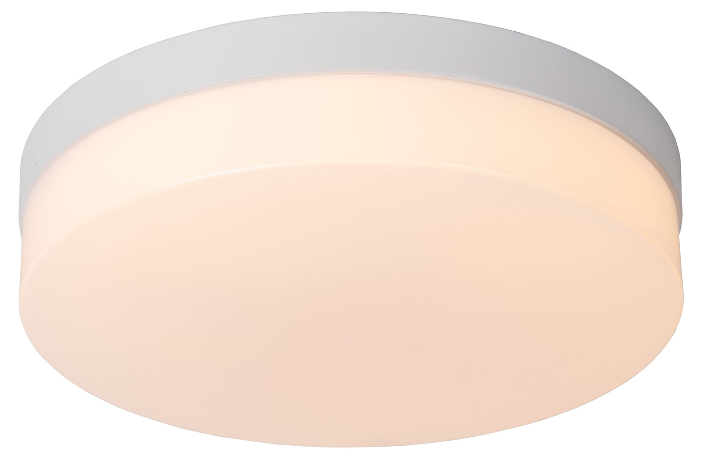 Lucide BISKIT - Flush ceiling light Bathroom - Ø 28 cm - LED - 1x18W 2700K - IP44 - Motion & Day/Night Sensor - White