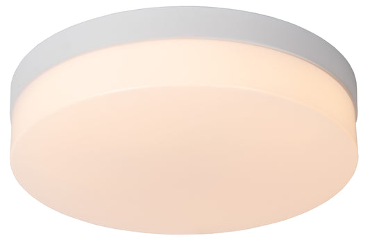 Lucide BISKIT - Flush ceiling light Bathroom - Ø 28 cm - LED - 1x18W 2700K - IP44 - Motion & Day/Night Sensor - White