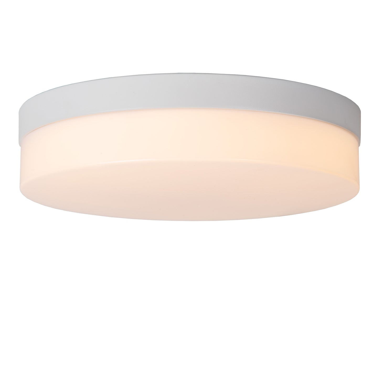 Lucide BISKIT - Flush ceiling light Bathroom - Ø 28 cm - LED - 1x18W 2700K - IP44 - Motion & Day/Night Sensor - White