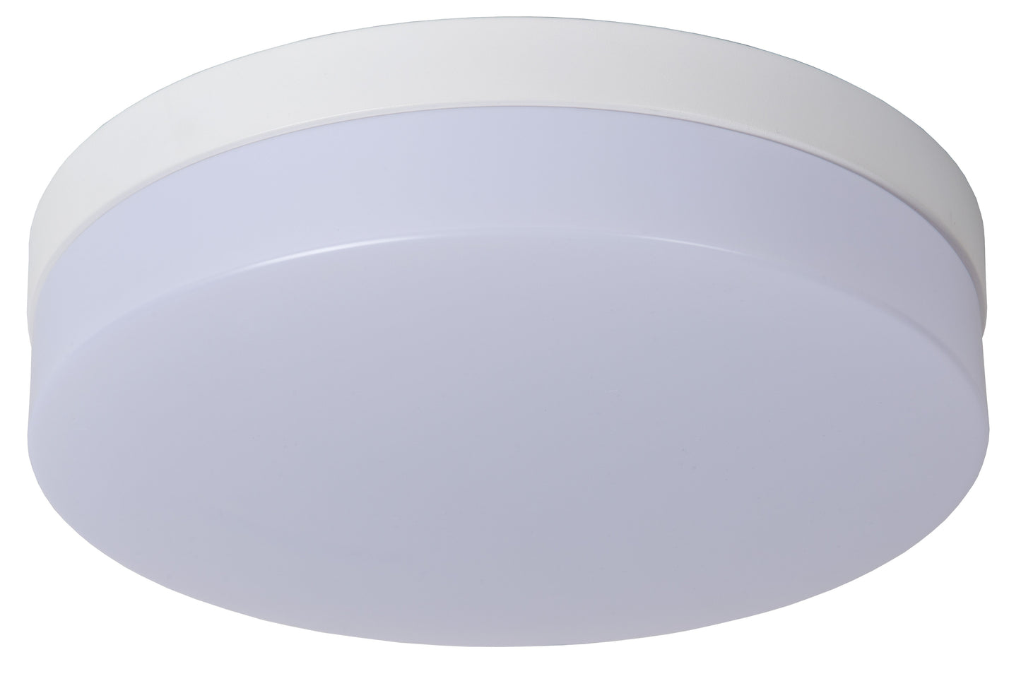 Lucide BISKIT - Flush ceiling light Bathroom - Ø 28 cm - LED - 1x18W 2700K - IP44 - Motion & Day/Night Sensor - White