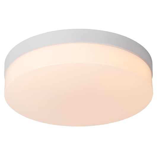 Lucide BISKIT - Flush ceiling light Bathroom - Ø 28 cm - LED - 1x18W 2700K - IP44 - Motion & Day/Night Sensor - White