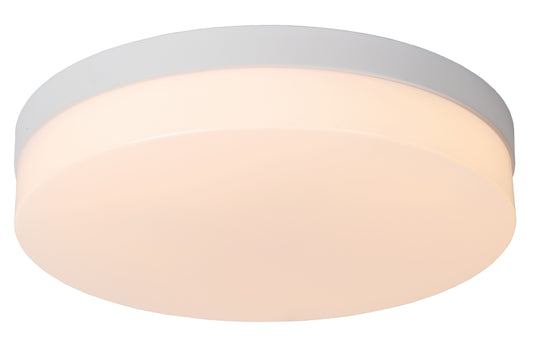 Lucide BISKIT - Flush ceiling light Bathroom - Ø 34,5 cm - LED - 1x24W 2700K - IP44 - Motion & Day/Night Sensor - White