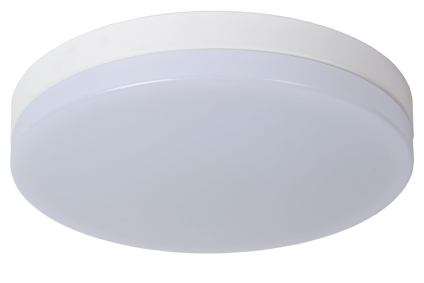 Lucide BISKIT - Flush ceiling light Bathroom - Ø 40 cm - LED - 1x36W 2700K - IP44 - Motion & Day/Night Sensor - White