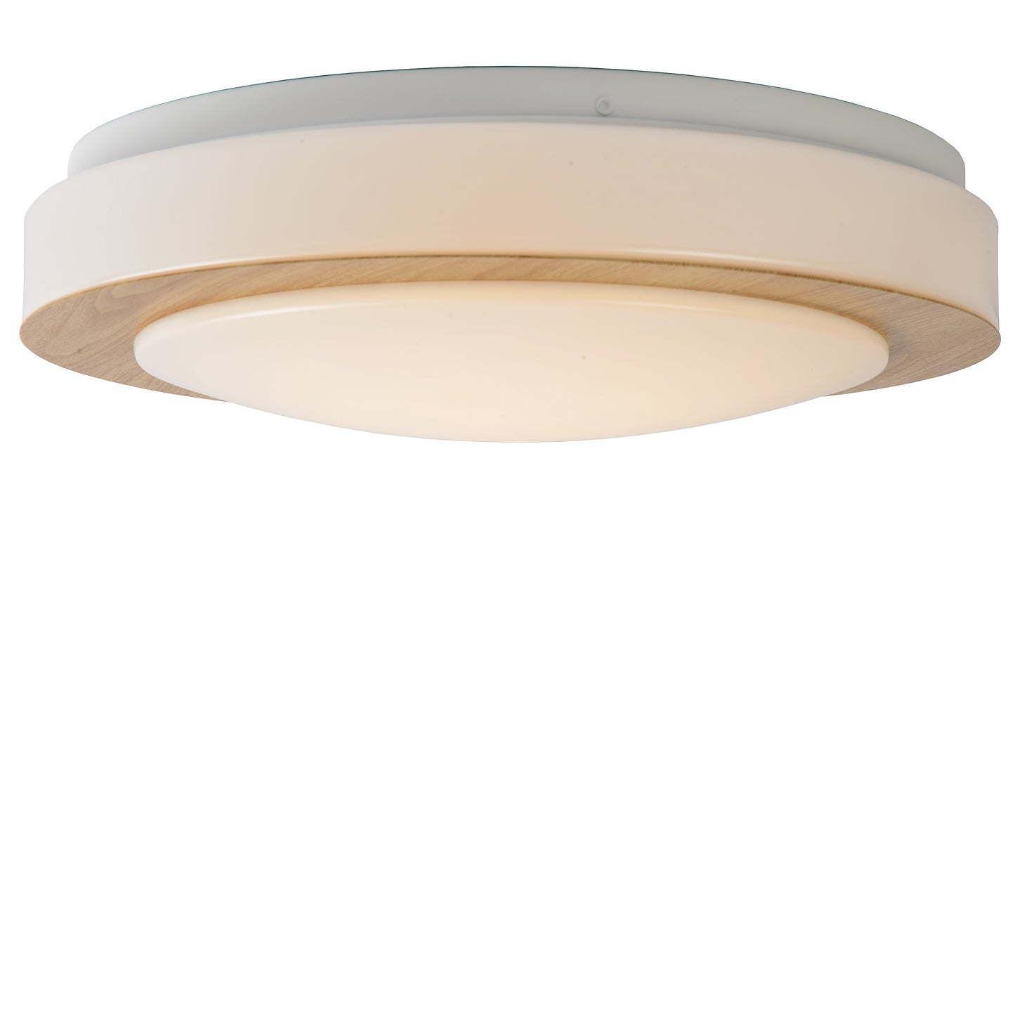 Lucide DIMY - Flush ceiling light Bathroom - Ø 28,6 cm - LED Dim. - 1x12W 3000K - IP21 - 3 StepDim - Light wood