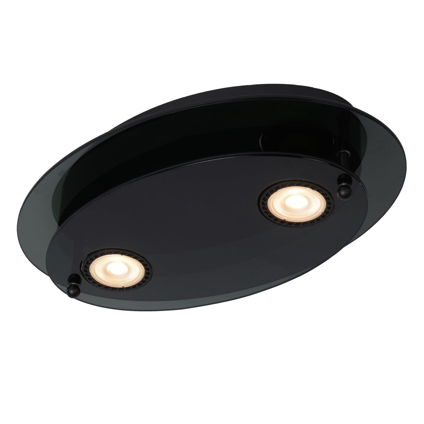 Lucide OKNO - Flush ceiling light - 2xGU10 - Black