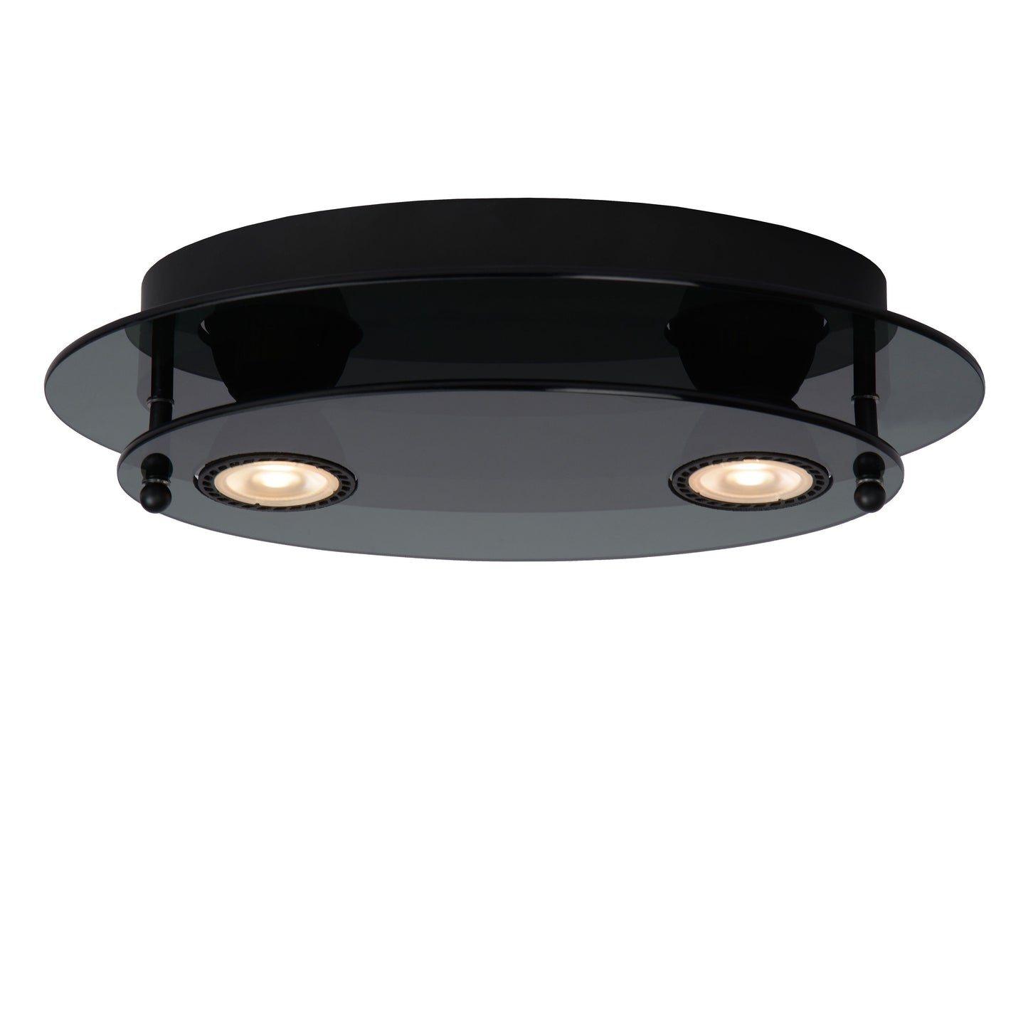 Lucide OKNO - Flush ceiling light - 2xGU10 - Black