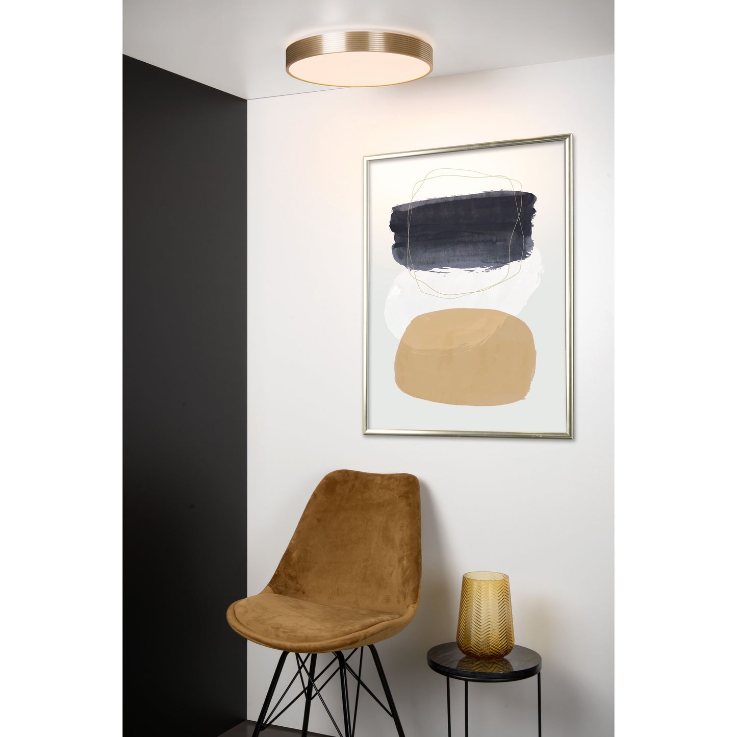 Lucide MALIN - Flush ceiling light - Ø 39 cm - LED Dim. - 1x24W 2700K - 3 StepDim - Matt Gold / Brass