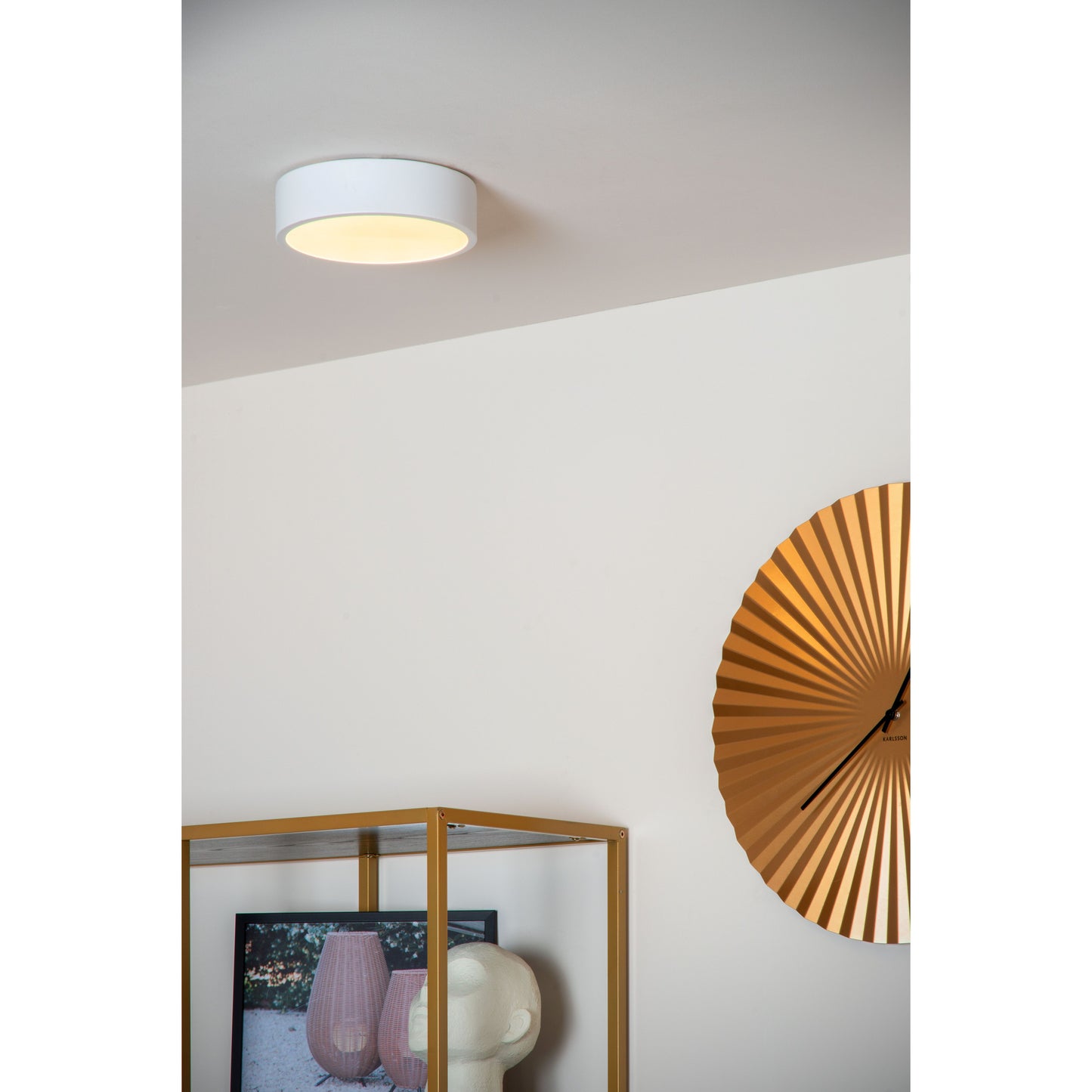 Lucide UNAR - Flush ceiling light - Ø 20 cm - LED Dim. - 1x12W 2700K - 3 StepDim - White