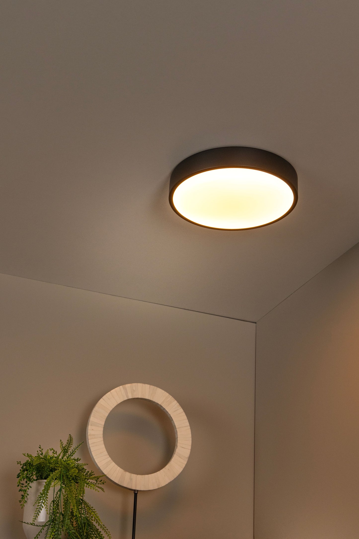 Lucide UNAR - Flush ceiling light - Ø 30 cm - LED Dim. - 1x18W 2700K - 3 StepDim - Black