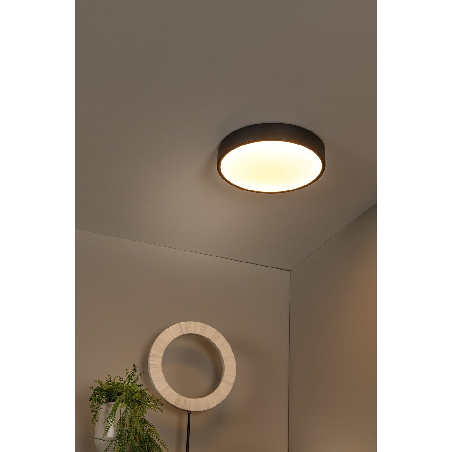 Lucide UNAR - Flush ceiling light - Ø 30 cm - LED Dim. - 1x18W 2700K - 3 StepDim - Black