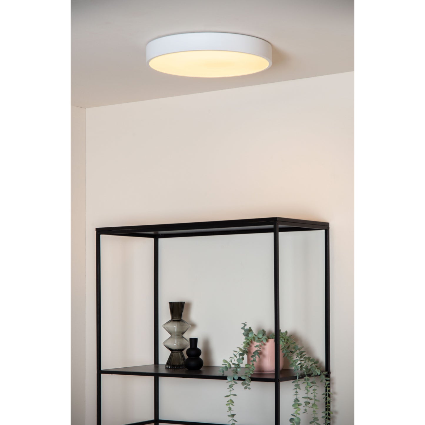 Lucide UNAR - Flush ceiling light - Ø 30 cm - LED Dim. - 1x18W 2700K - 3 StepDim - White