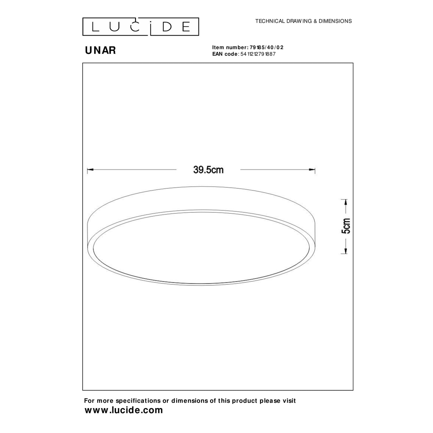 Lucide UNAR - Flush ceiling light - Ø 39,5 cm - LED Dim. - 1x24W 2700K - 3 StepDim - Matt Gold / Brass