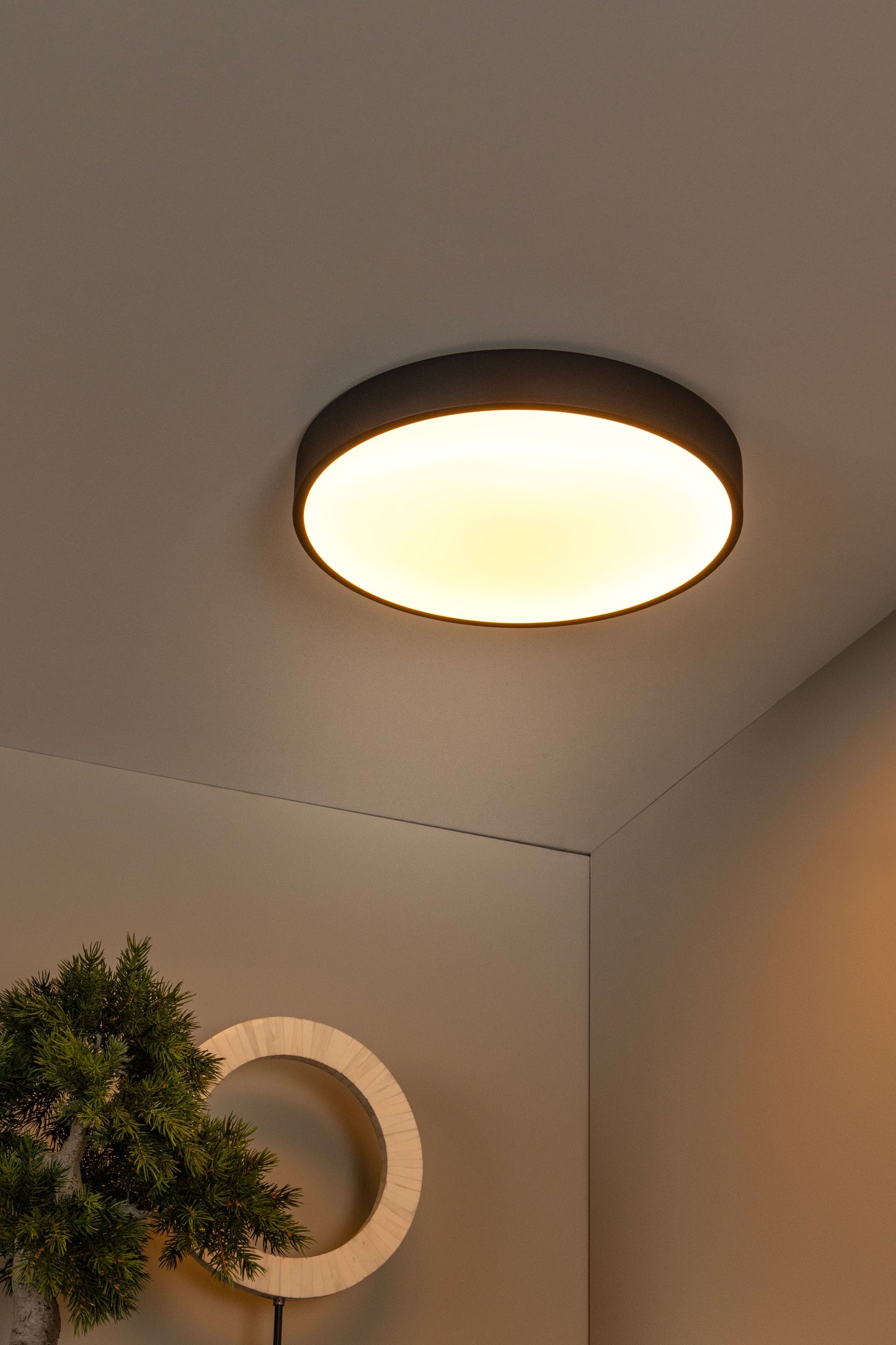 Lucide UNAR - Flush ceiling light - Ø 39,5 cm - LED Dim. - 1x24W 2700K - 3 StepDim - Black