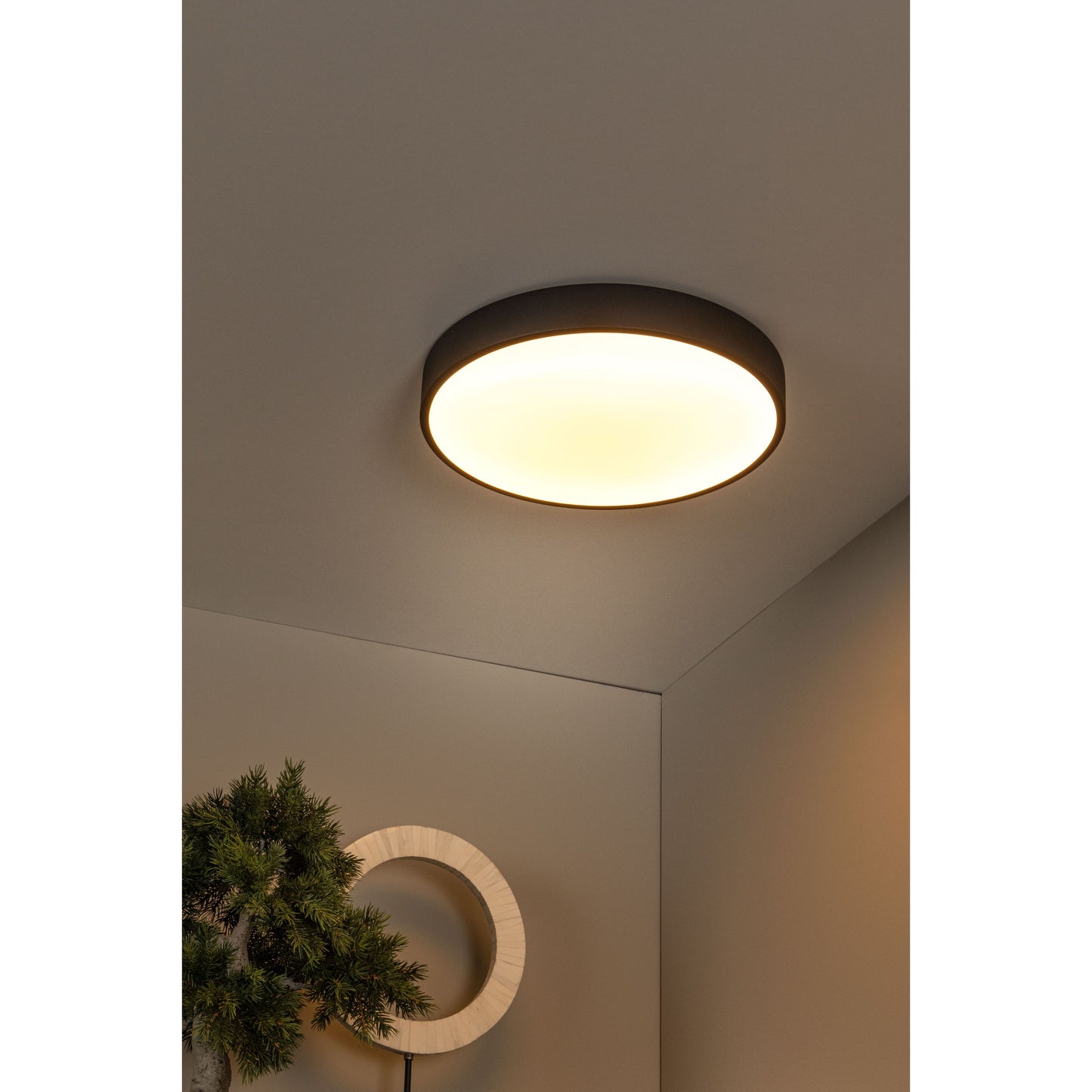 Lucide UNAR - Flush ceiling light - Ø 39,5 cm - LED Dim. - 1x24W 2700K - 3 StepDim - Black