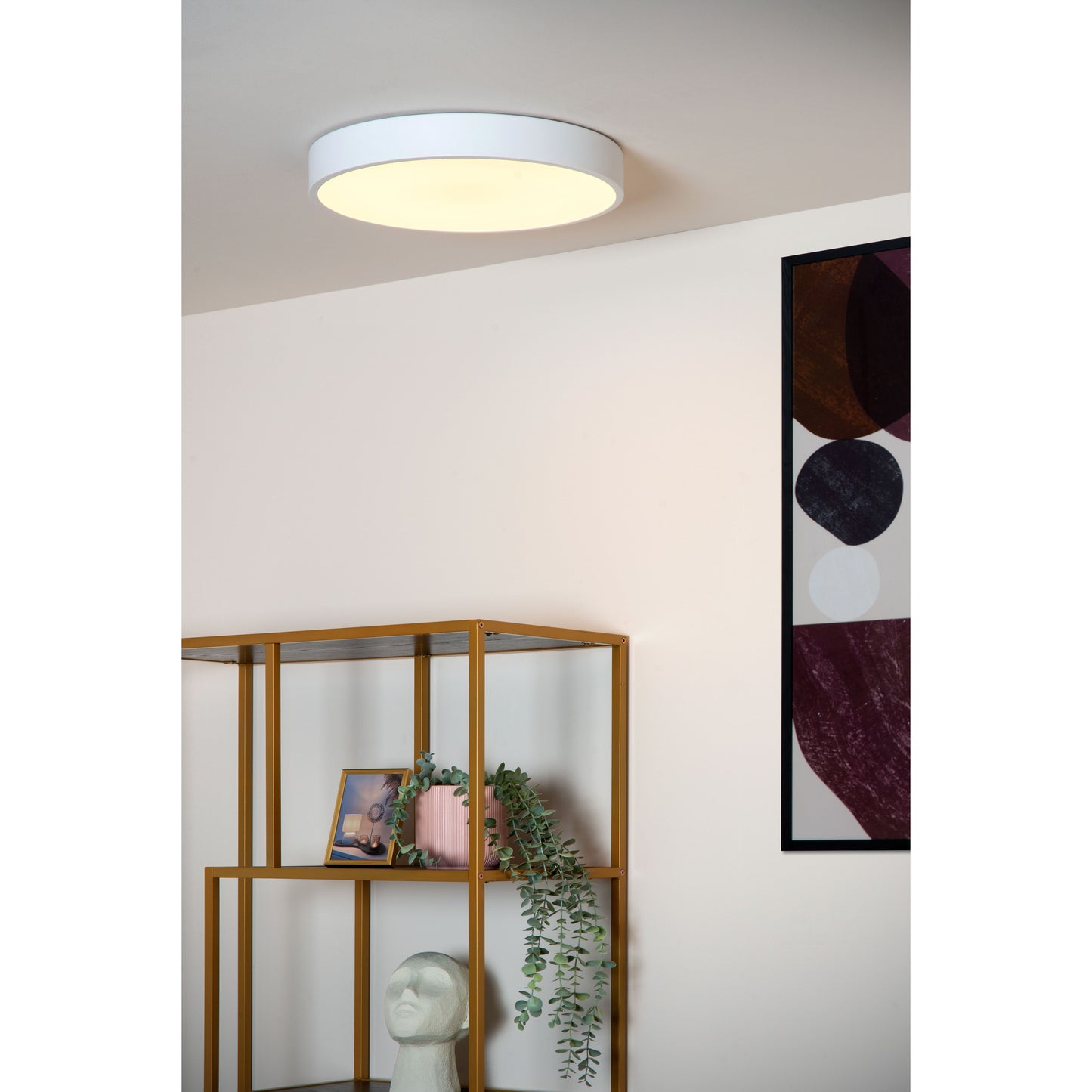 Lucide UNAR - Flush ceiling light - Ø 39,5 cm - LED Dim. - 1x24W 2700K - 3 StepDim - White