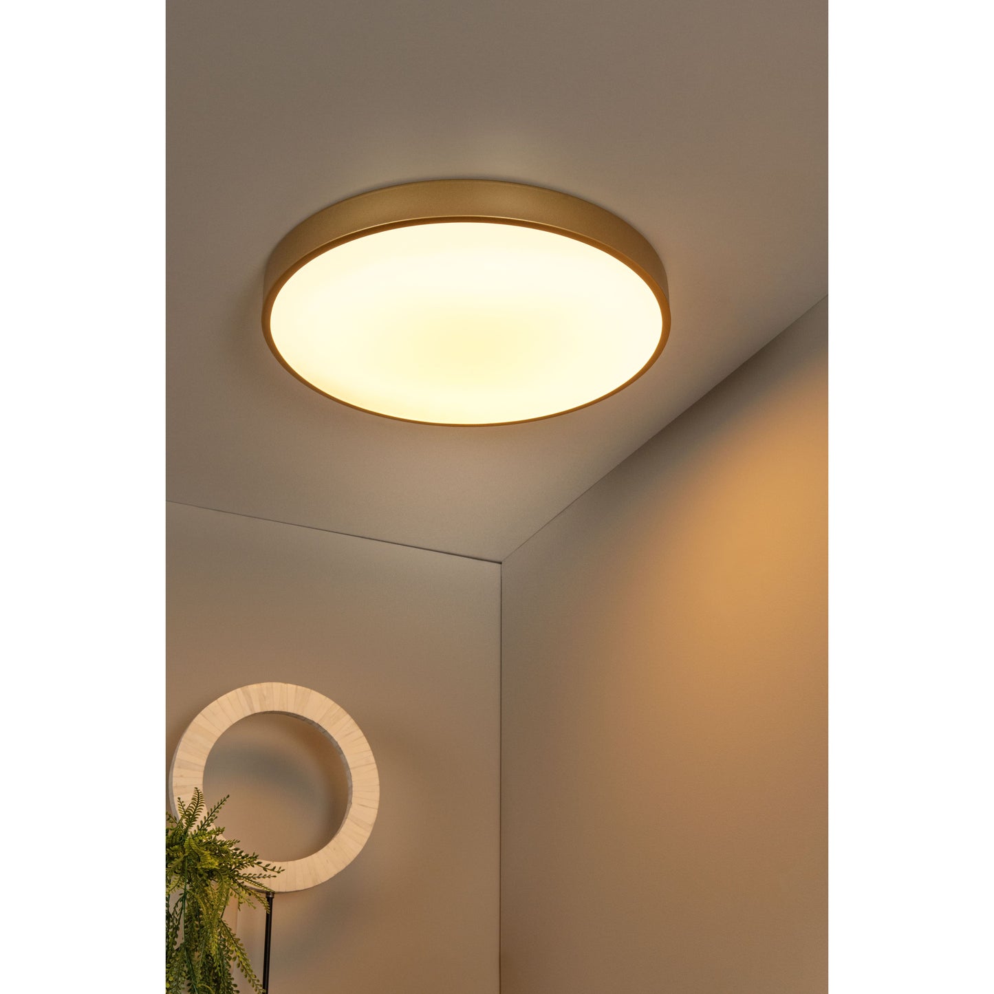 Lucide UNAR - Flush ceiling light - Ø 49,5 cm - LED Dim. - 1x36W 2700K - 3 StepDim - Matt Gold / Brass