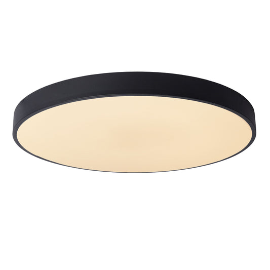 Lucide UNAR - Flush ceiling light - Ø 60 cm - LED Dim. - 1x60W 2700K - 3 StepDim - Black