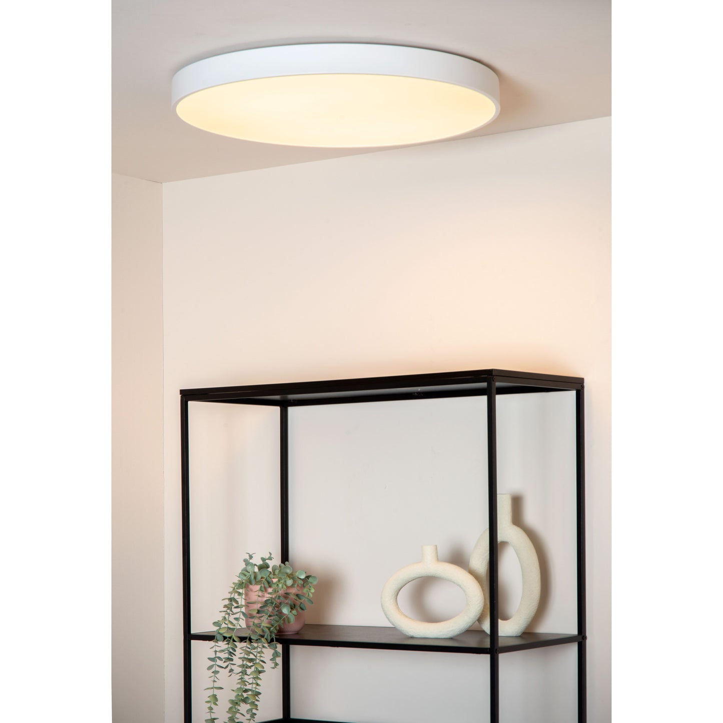 Lucide UNAR - Flush ceiling light - Ø 60 cm - LED Dim. - 1x60W 2700K - 3 StepDim - White