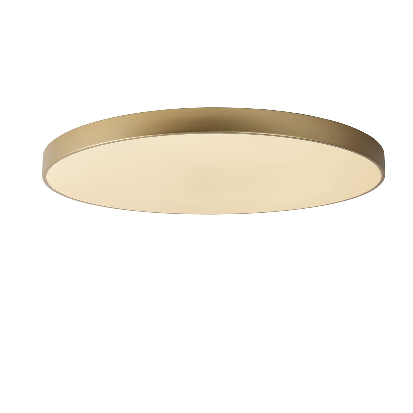 Lucide UNAR - Flush ceiling light - Ø 80 cm - LED Dim. - 1x80W 2700K - 3 StepDim - Matt Gold / Brass