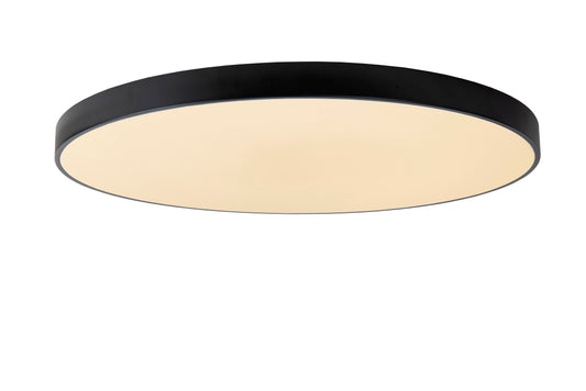 Lucide UNAR - Flush ceiling light - Ø 80 cm - LED Dim. - 1x80W 2700K - 3 StepDim - Black