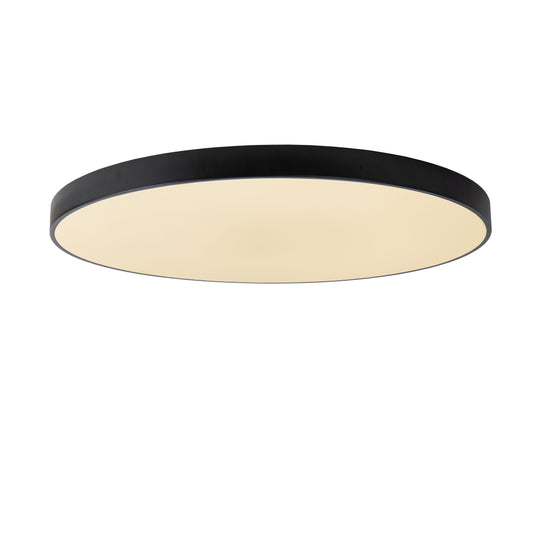 Lucide UNAR - Flush ceiling light - Ø 80 cm - LED Dim. - 1x80W 2700K - 3 StepDim - Black