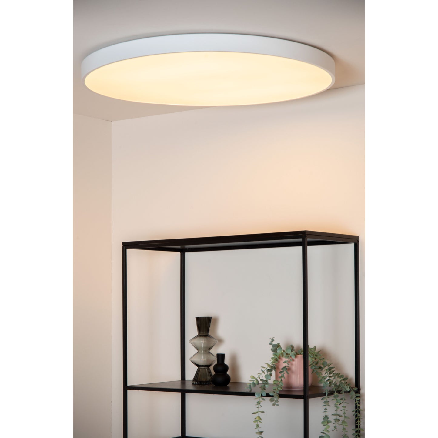 Lucide UNAR - Flush ceiling light - Ø 80 cm - LED Dim. - 1x80W 2700K - 3 StepDim - White