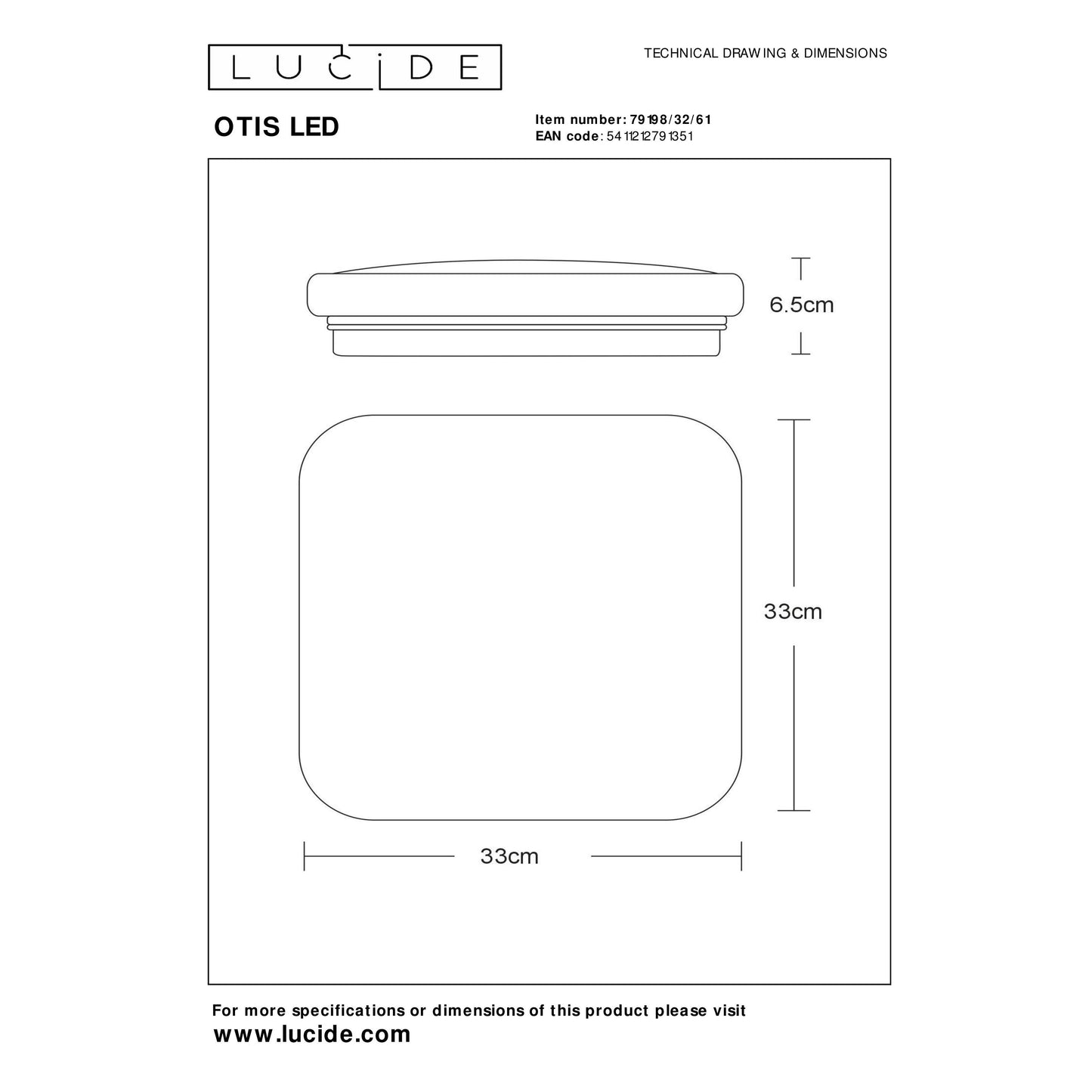 Lucide OTIS - Flush ceiling light - LED - 1x32W 3000K - Opal