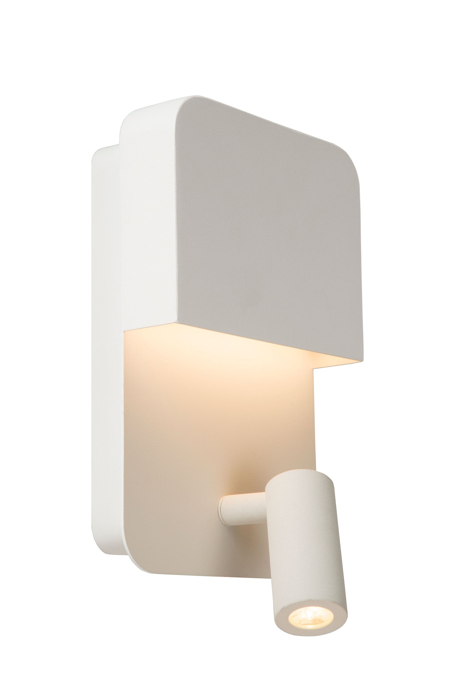 Lucide BOXER - Bedside lamp / Wall light - LED - 3000K - With USB charging point - White