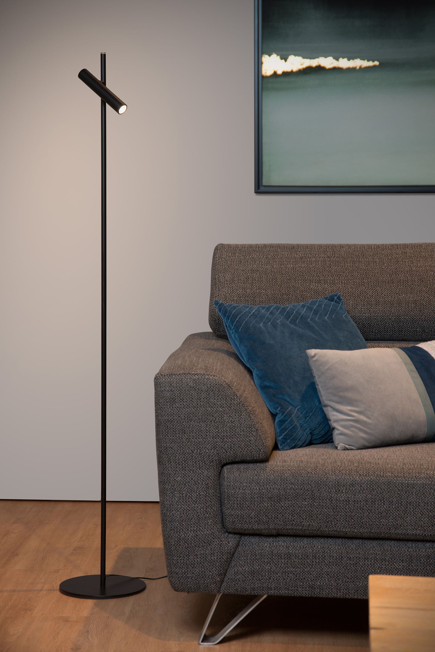 Lucide PHILON - Floor reading lamp - Ø 23 cm - LED Dim. - 1x4,5W 3000K - Black