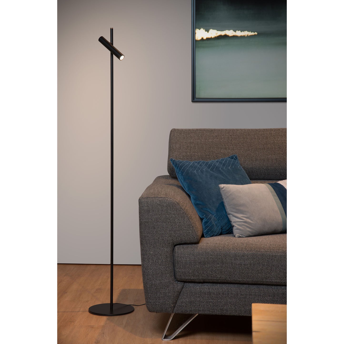 Lucide PHILON - Floor reading lamp - Ø 23 cm - LED Dim. - 1x4,5W 3000K - Black