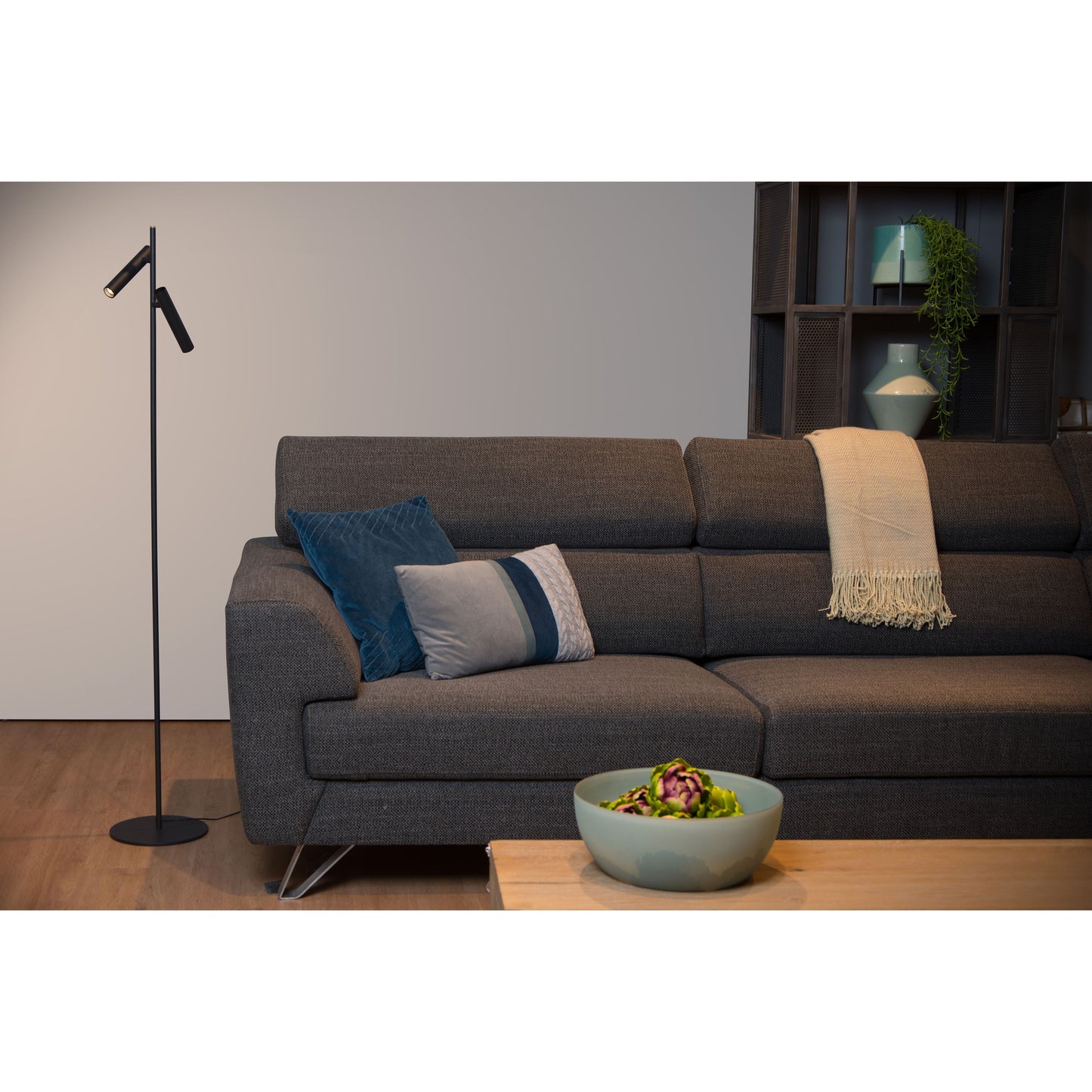 Lucide PHILON - Floor reading lamp - Ø 23 cm - LED Dim. - 2x4,5W 3000K - Black